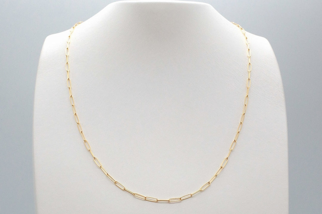 K18 Paperclip Chain Necklace