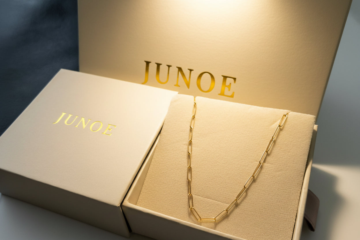 K18 Paperclip Chain Necklace