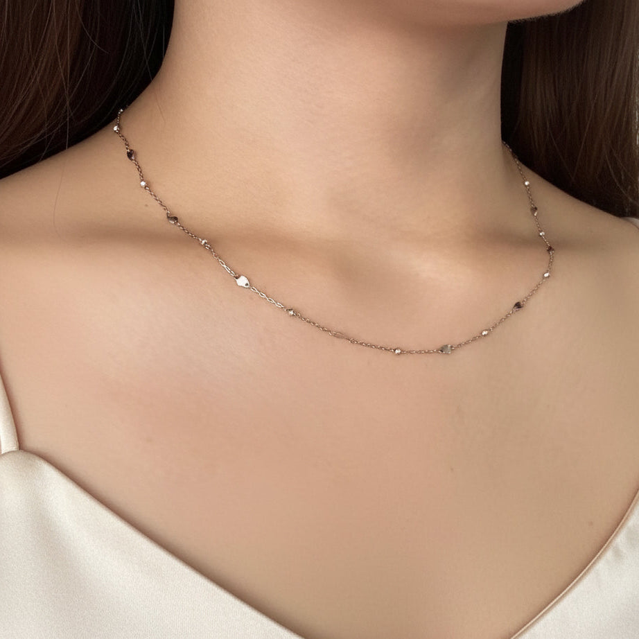 Pt Mirror & Petal Sleek Necklace