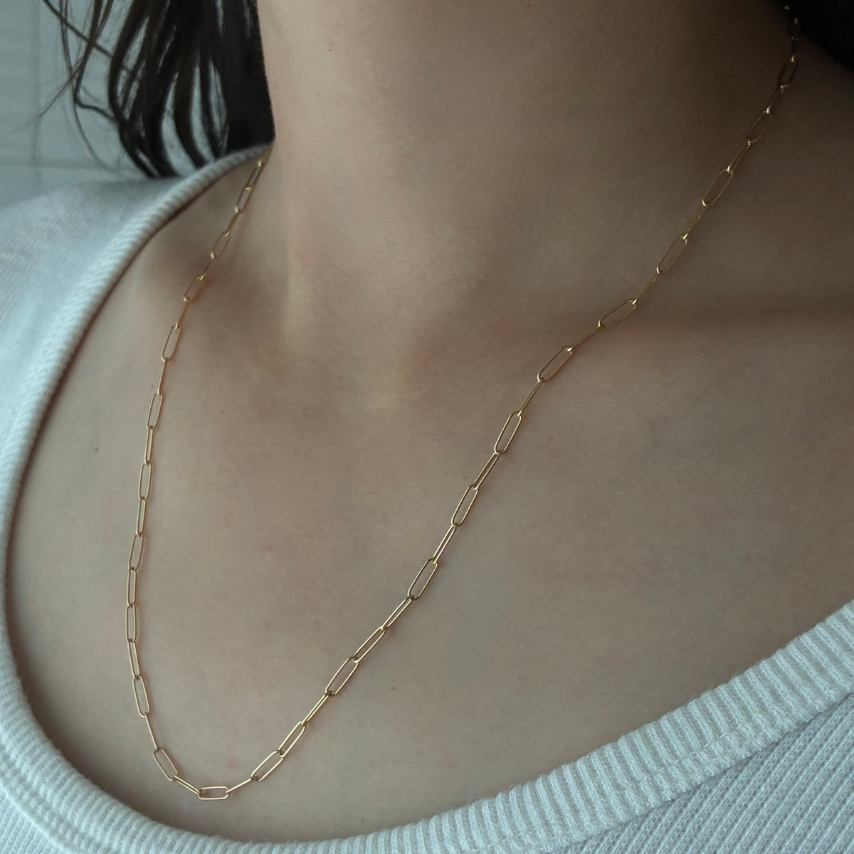【Special price!】K18 Paperclip Chain Necklace