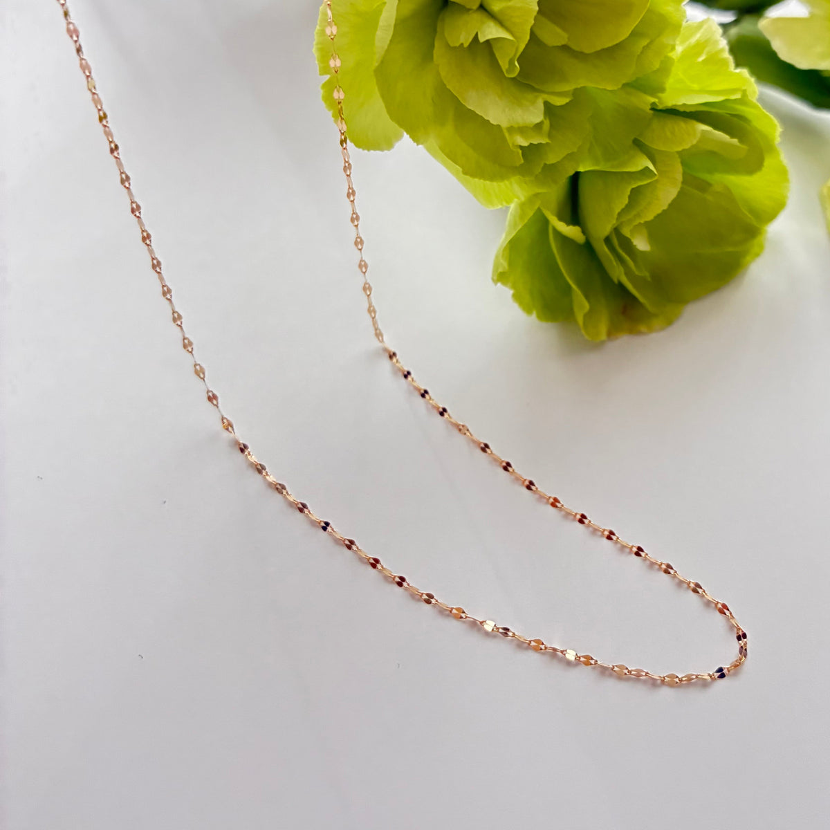 【人気No,1】K18 Fantasia Petal Slide Chain 〜45cm