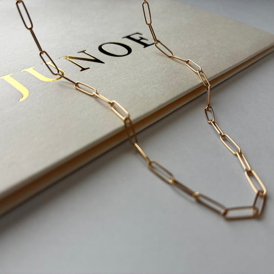 K18 Paperclip Chain Necklace