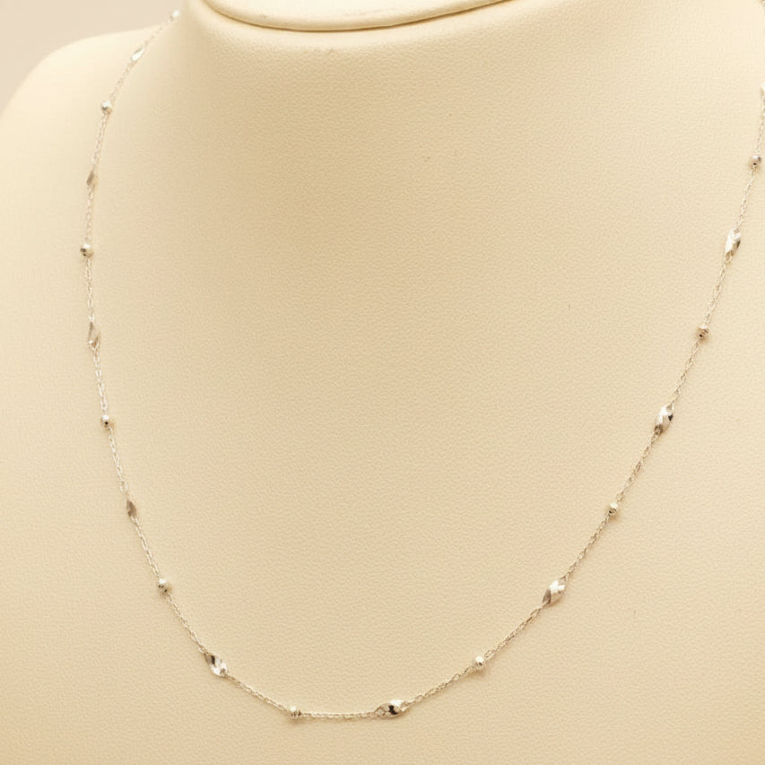 Pt Mirror & Petal Sleek Necklace