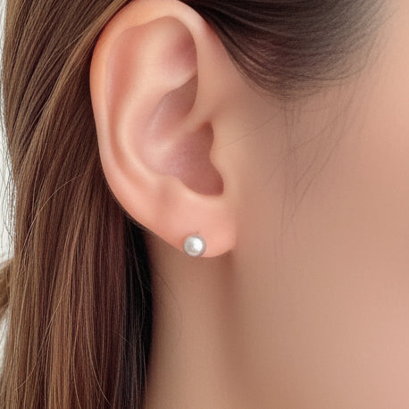 Pearl Stud pierce／ホワイト,ダーク